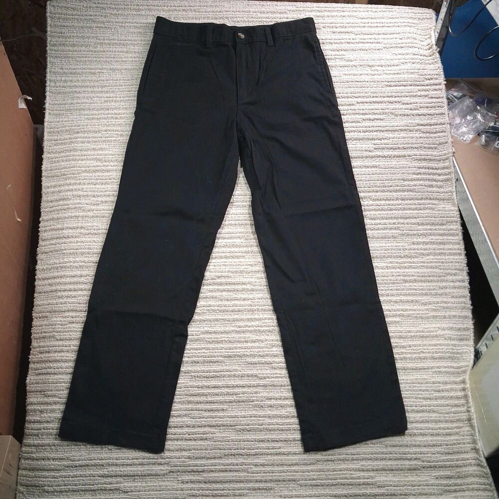 wonder nation boys size 14 husky black stretch chino school uniform pants slacks